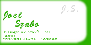 joel szabo business card